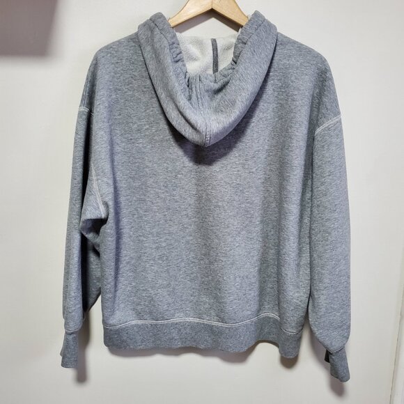 FREE ASSEMBLY Double Pocket Hoodie Sweatshirt Loose Fit Fleece Grey Womens Large - Picture 8 of 12